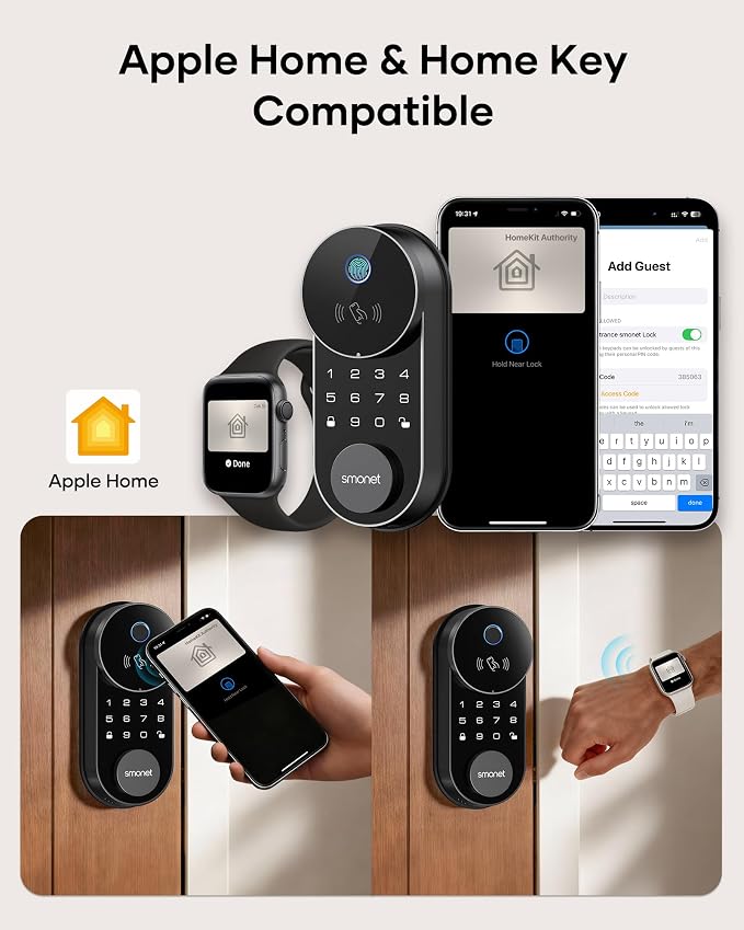 Smart Lock AH1, SMONET Fingerprint Keyless Entry Door Lock - Image 5