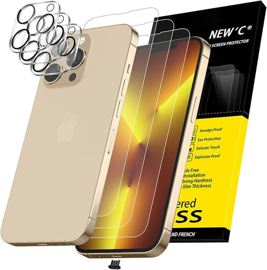 NEW'C 3x for iPhone 13 Pro Max Screen Protector+ 3x Camera Lens Protector by NEWC