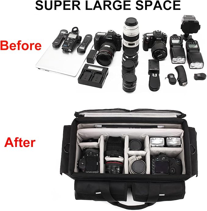Large Camera Bag, Pressure proof &Waterproof DSLR SLR Mirrorless Gadget bag - Image 4