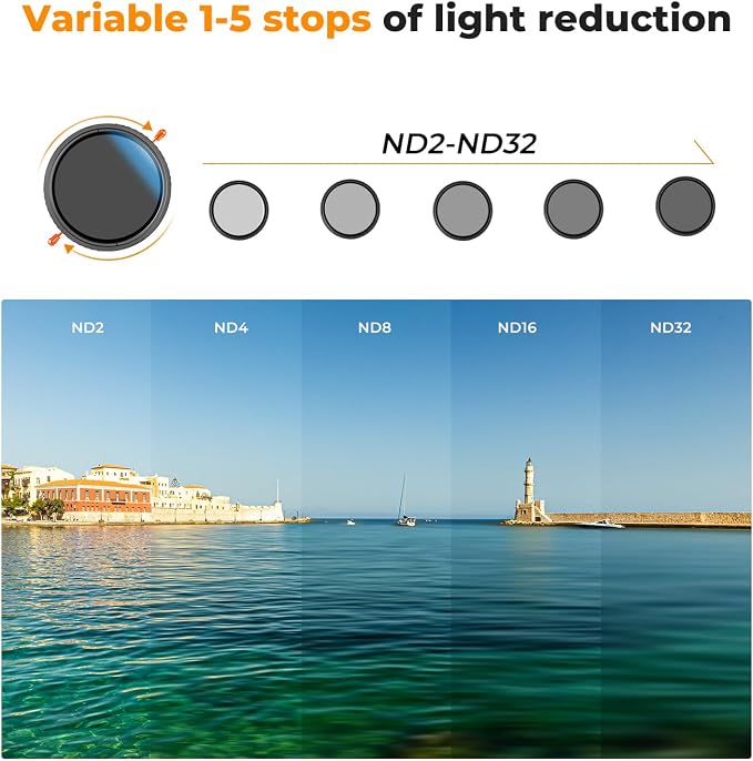 K&F Concept 40.5mm Variable ND2-32 & Circular Polarizing Lens Filter 2 in 1-18 - Image 4