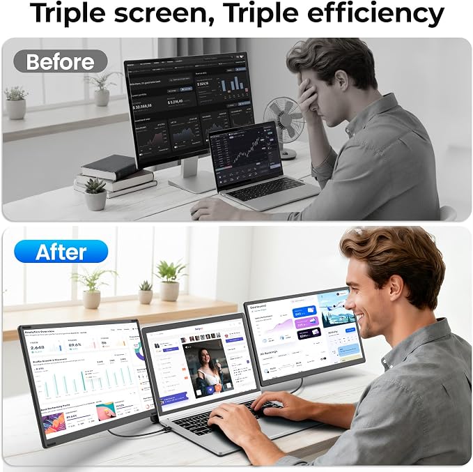 Laptop Screen Extender, 15.6'' 1080P FHD Laptop Monitor Extender - Image 7