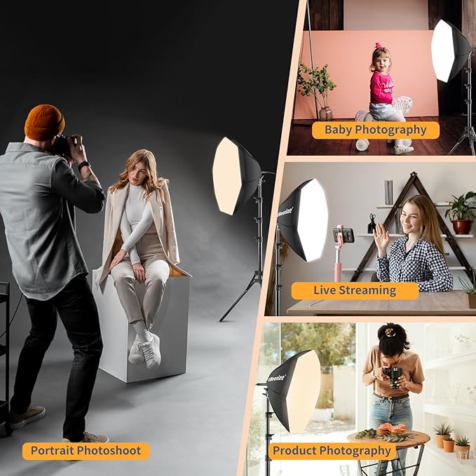 UBeesize Softbox Photography Lighting Kit, Studio Lights - Image 7