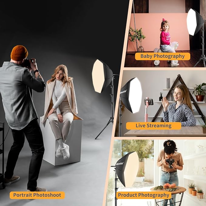 UBeesize Softbox Photography Lighting Kit, Studio Lights - Image 7