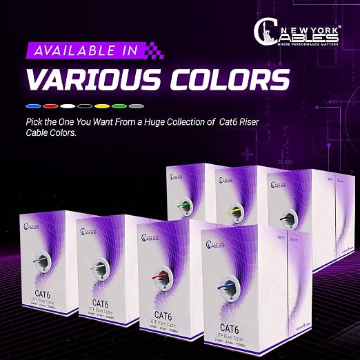 NewYork Cables | Cat6 Ethernet Cable 1000ft | Bulk Riser 23AWG, UTP 4 Pairs - Image 7