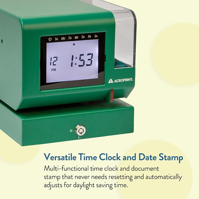 Acroprint M150MC4 Heavy-Duty Digital Time Recorder, Steel Construction - Image 4