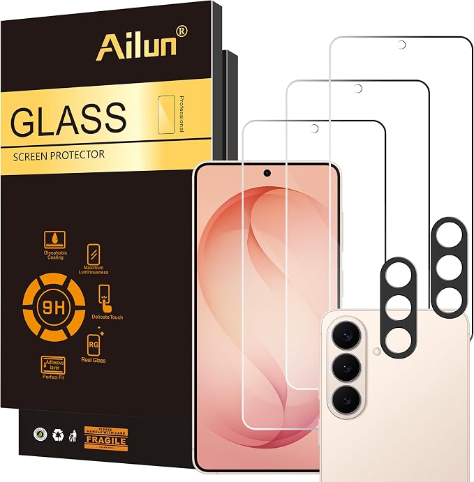 Ailun Glass Screen Protector for Galaxy S26 3 Pack + 2 Pack Camera Lens by Ailun