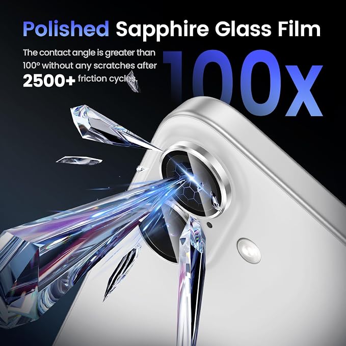 Tensea for iPhone 17 Camera Lens Protector, 9H Tempered Glass Camera Cover - Image 6