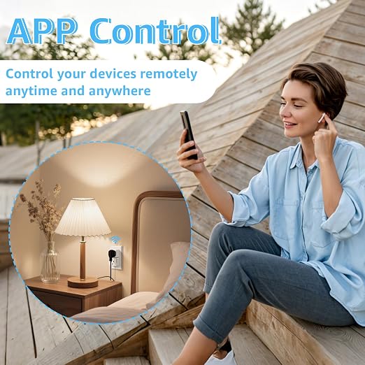 WiFi Plug with Switch, Compatible with Alexa and Google Home via Tuya, Compact - Image 4