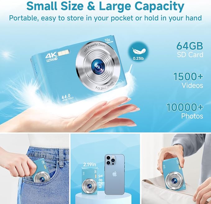 SMARTKLIK Digital Camera for Teens, FHD 4K 44MP - Image 5