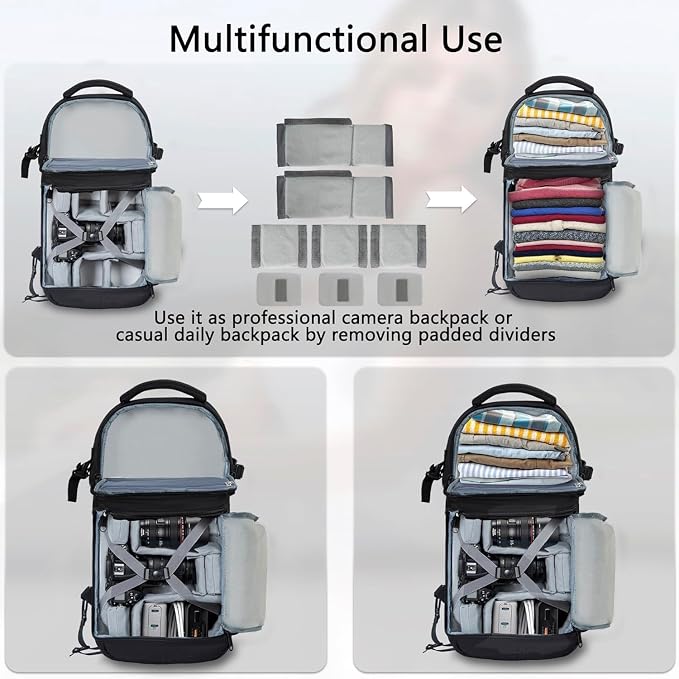 TORIBIO Camera Sling Bag Backpack, DSLR/SLR/Mirrorless Camera Bag - Image 5