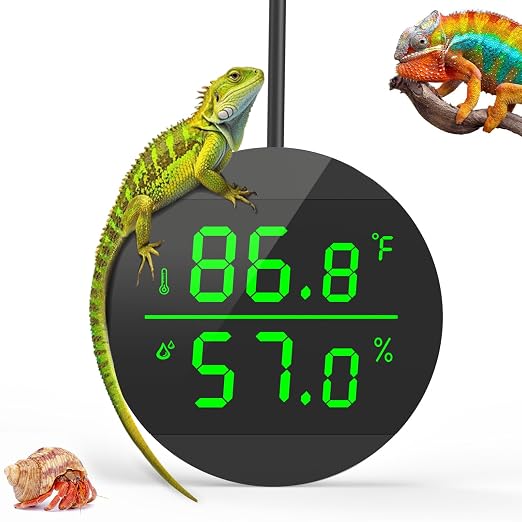 QZQ Reptile Thermometer and Humidity Gauge, LED Digital Thermometer Hydrometer by QZQ