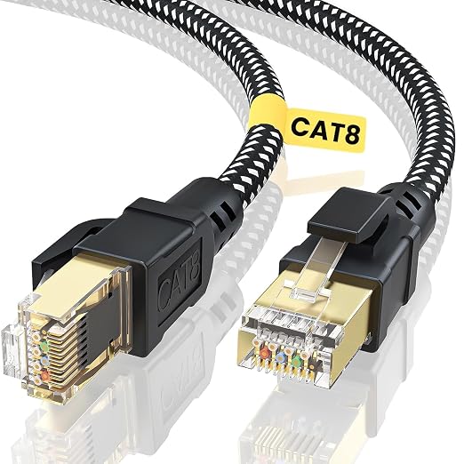 BUSOHE Cat 8 Ethernet Cable 40 FT, 40Gbps 2000MHz High Speed S/FTP LAN Cable by BUSOHE