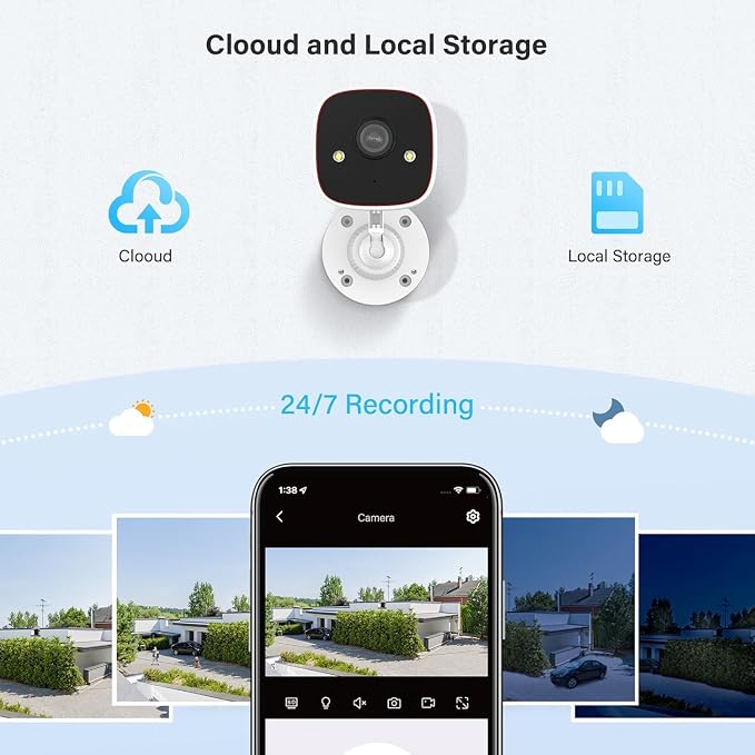 Jennov 2K WiFi Security Camera Indoor/Outdoor, Plug-in Home Surveillance Cam - Image 8