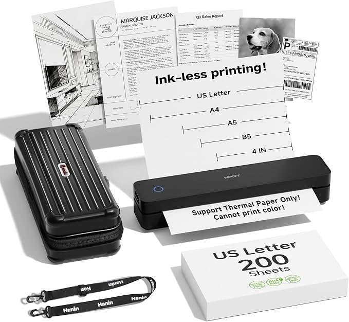 HPRT Portable Thermal Printer-Inkless Printer, Supports Thermal Paper&Labels by HPRT