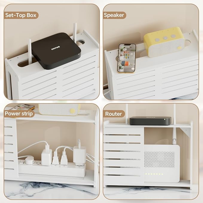Wooden WiFi Router Storage Box Hider Shelf, Decorative Projector Box Hider Rack - Image 4