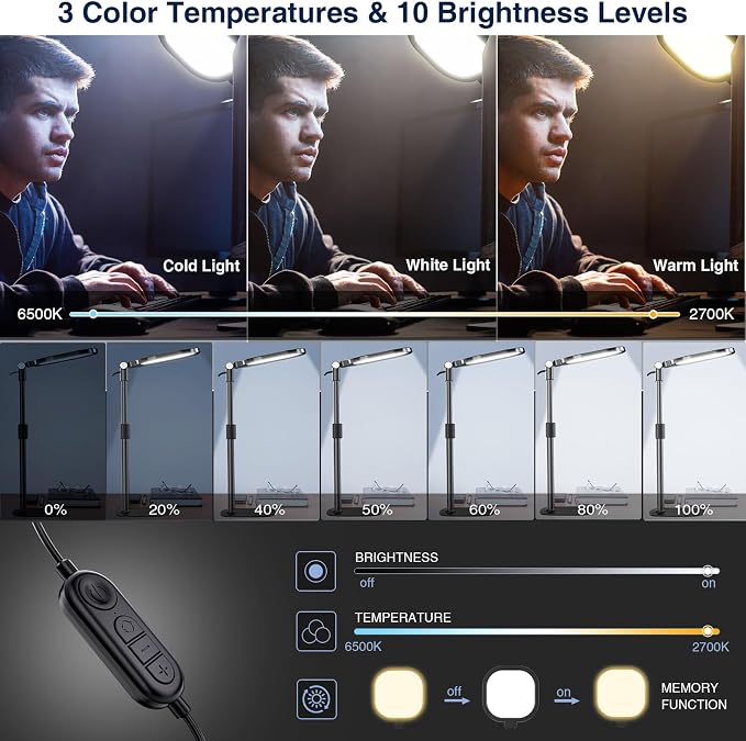 Zoom Lighting for Computer, Adjustable Desk Lighting for Video Calls, 30 Light - Image 5
