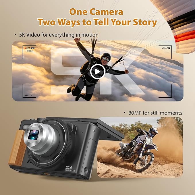5K Digital Camera for Photography, 80MP Vlogging Camera for YouTube - Image 2