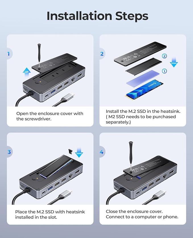 ORICO 8-in-1 USB C Docking Station - Image 8