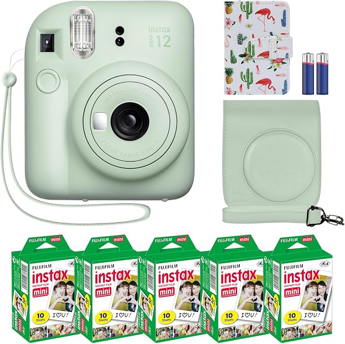 Fujifilm Instax Mini 12 Instant Camera + MiniMate Accessory Bundle & Compatible by FUJIFILM