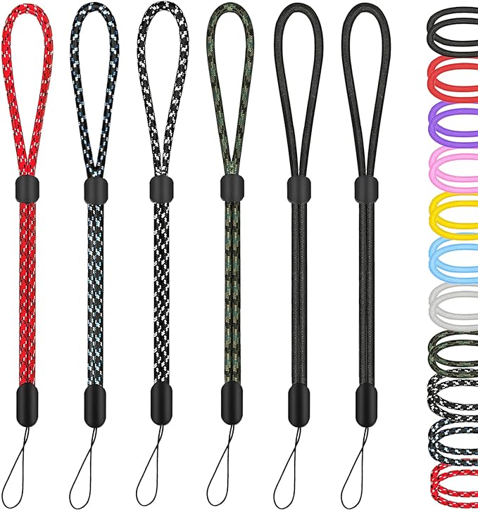 Hukado Hand Wrist Strap Lanyard, 6 Pack 9.5inch Adjustable Nylon Wristlet by Hukado