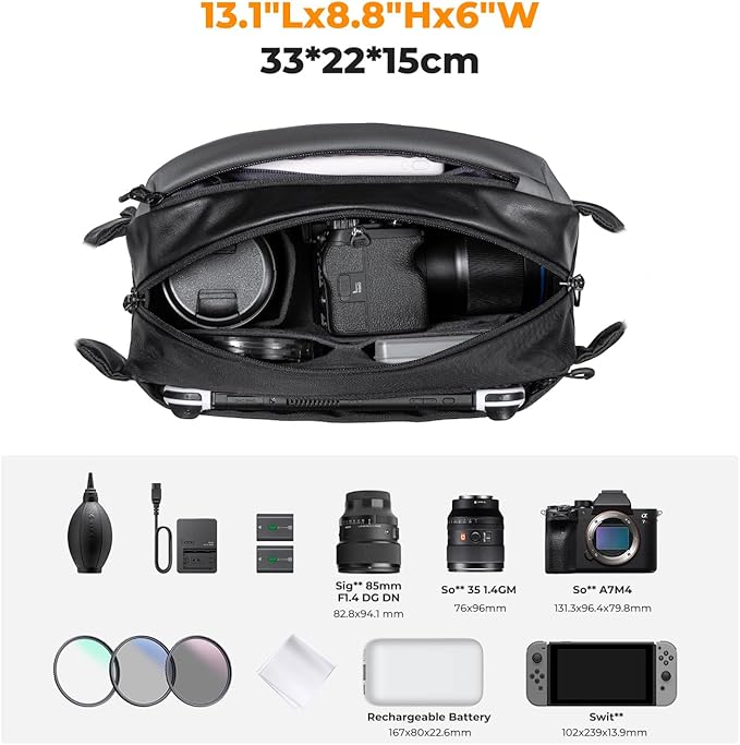 K&F CONCEPT Camera Sling Bag Crossbody Bag Waterproof Camera Shoulder Backpack - Image 2
