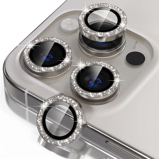 Misea Compatible for iPhone 16 Pro/iPhone 16 Pro Max Camera Lens Protector Bling by Misea