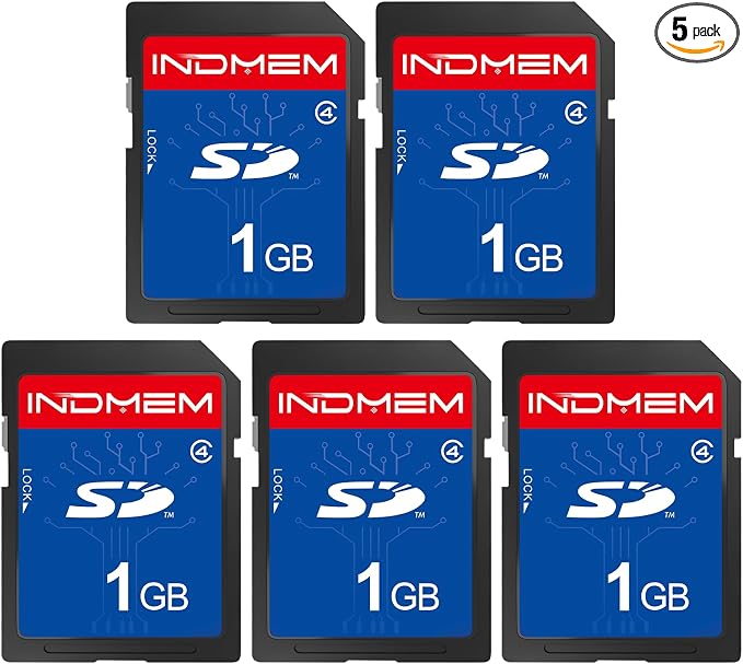 SD Card 1GB, 5 Pack SD Card Class 4 Flash Memory Card MLC Stanard Secure by elecacc