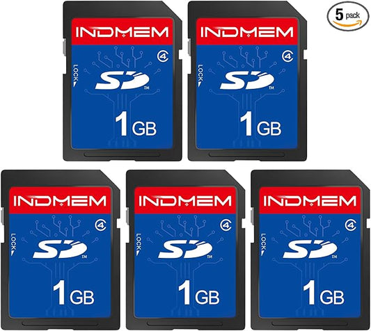 SD Card 1GB, 5 Pack SD Card Class 4 Flash Memory Card MLC Stanard Secure by elecacc