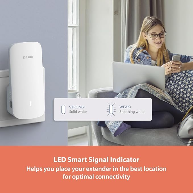 D-Link AX3000 Mesh WiFi 6 Range Extender, 999 sq. ft. - Image 3