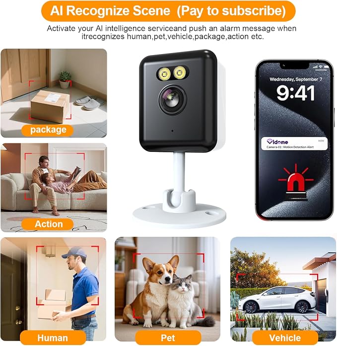 Smart Home Security Cameras, 5MP HD Pet/Baby Monitoring Cameras, 2.4GHz Indoor - Image 6