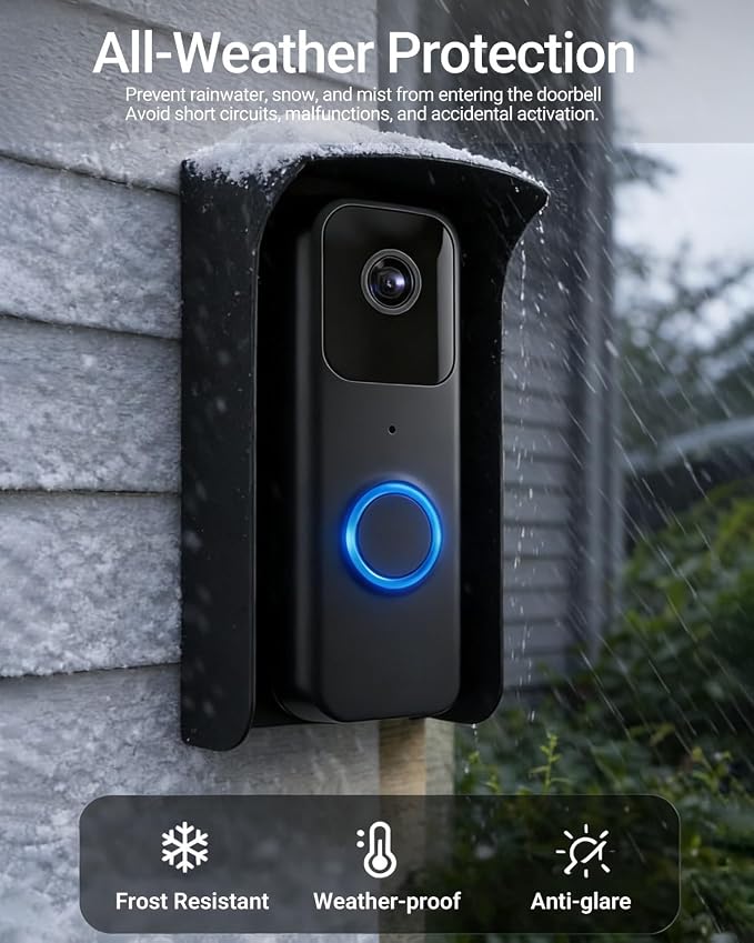 Ring Doorbell Cover Weatherproof, Metal Doorbell Rain Cover Compatible - Image 2