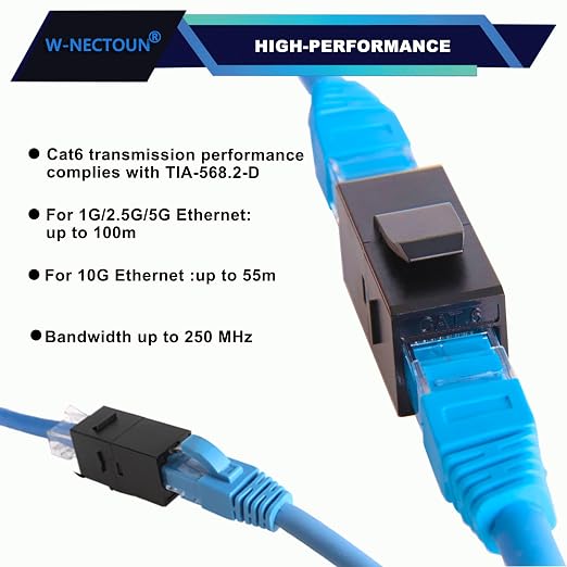 CAT6 RJ45 Keystone Couplers 25-Pack, Cat 6 Keystone Jacks, Ethernet Keystone - Image 5