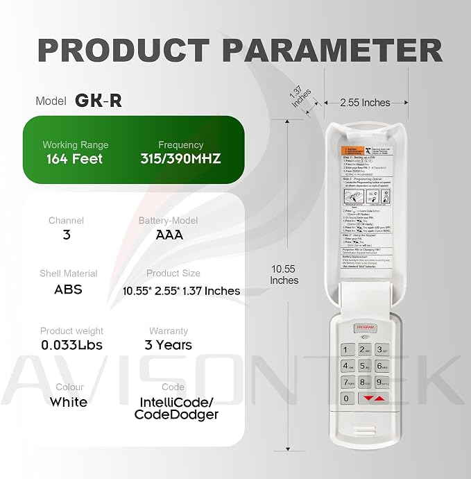 Avisontek GK-R for Genie Wireless Garage Door Opener Keypad, Replacement for - Image 7
