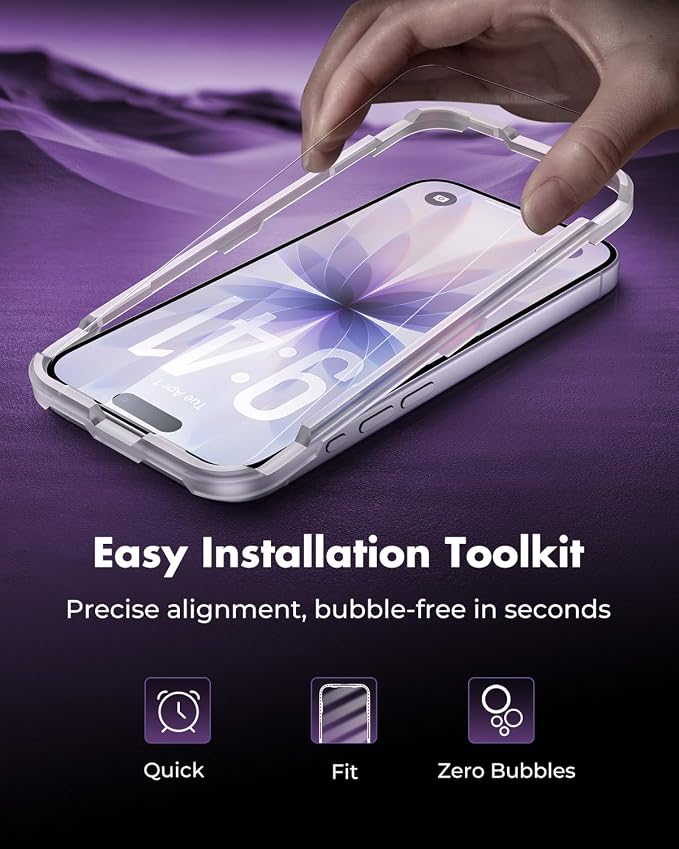 UNBREAKcable iPhone 17 Screen Protector 3-Pack, Upgraded Dual-Tempered Glass + - Image 9