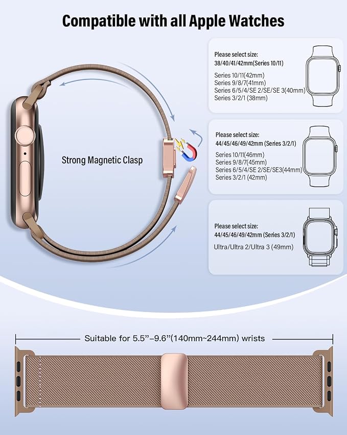 Stretchy Band Compatible with Apple Watch Bands 40mm 38mm 41mm 42mm 44mm 45mm - Image 5
