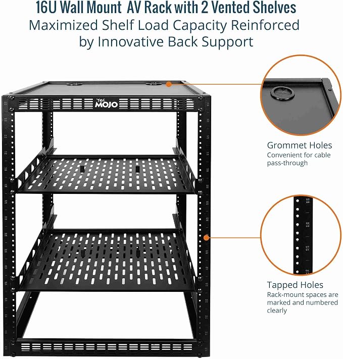 Tecmojo 16U Open Frame Network Rack - Image 4