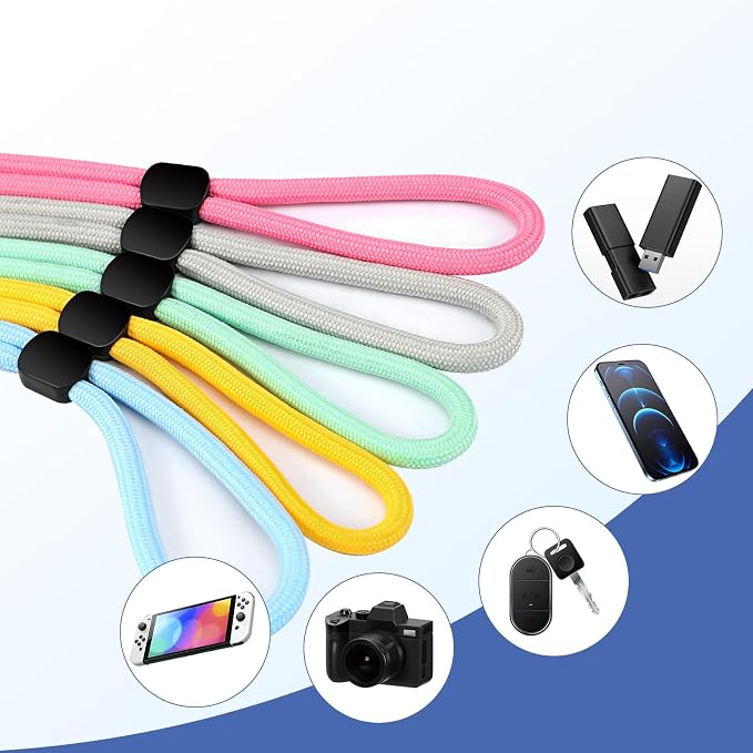 FrgKbTm Hand Wrist Strap Lanyard, Adjustable Nylon Colorful - Image 3