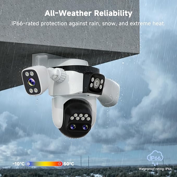 VSTARCAM 4-Lens Security Cameras Wireless Outdoor, 2K 360° PTZ Plug-in Outdoor - Image 7