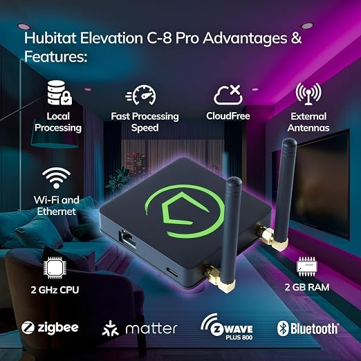 Hubitat Elevation C-8 Pro Smart Home Hub – Latest Platform Updates – Matter 1.5 - Image 2