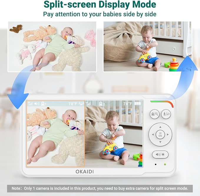 OKAIDI Baby Monitor with Camera and Audio, 1000ft Range, Night Vision, Baby - Image 6