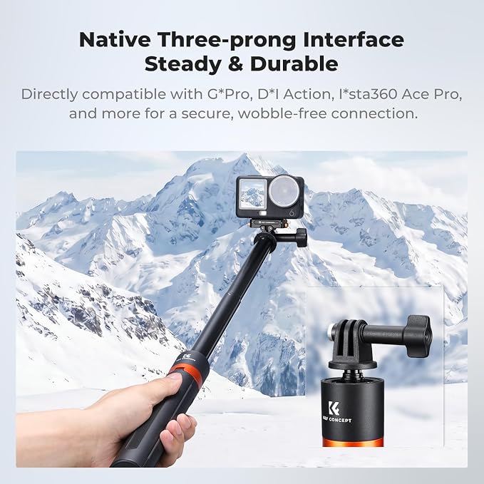 K&F CONCEPT 142cm/55.9" Telescopic Selfie Stick Tripod - Image 3