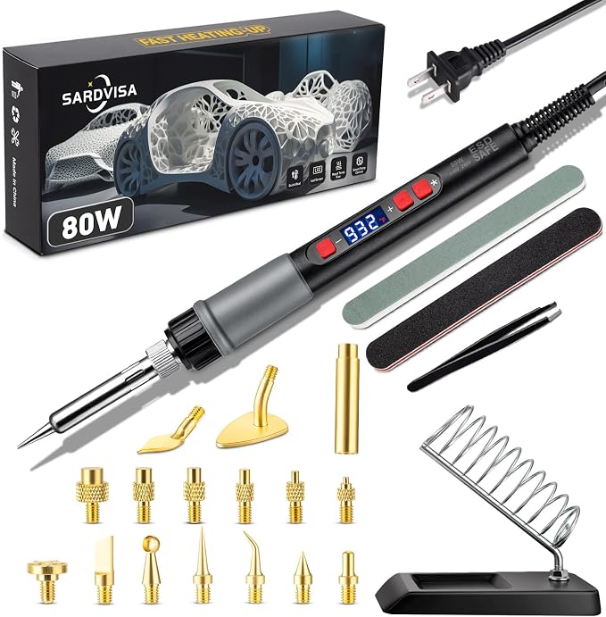 21-in-1 3D Printer Smoothing Tool Kit, 80W LCD Digital Adjustable Temperature by SARDVISA