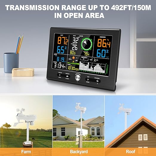 Urageuxy Wireless Weather Station Indoor Outdoor, Home Weather Stations - Image 4