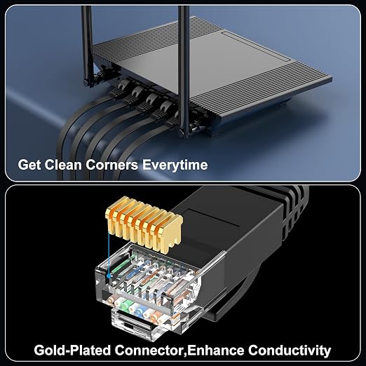 Cat 6 Ethernet Cable 200 ft, High Speed 10Gbps Flat Internet Network Cable - Image 5