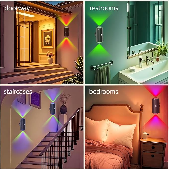 LED Wireless Wall Sconce with 7 Colors Changing, Motion Sensor Light Indoor - Image 4