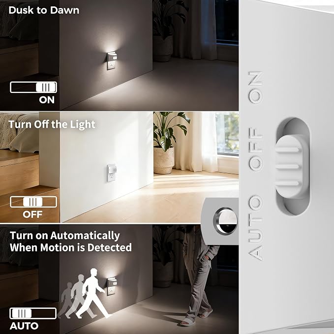 DORESshop LED Night Light, Night Lights Plug into Wall, 3 Mode Plug in Night - Image 3