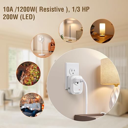 SURAIELEC Wireless Wall Switch Remote Control Outlet, No Wiring, 100ft RF Range - Image 6