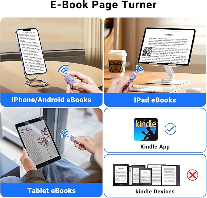 Remote Scrolling Ring for Tiktok, Page Turner for Kindle App, Tablet-Light - Image 4