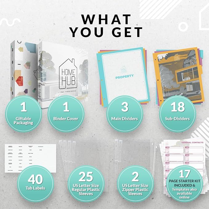 Home Organizer Binder 8.5x11, Household Planner, Organize Your Property & - Image 2