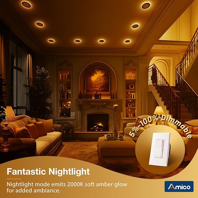 Amico 12 Pack Black 4 Inch 5CCT LED Recessed Ceiling Light - Image 6